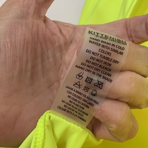 Kittenish size large neon yellow one piece swimsuit - Picture 6 of 7